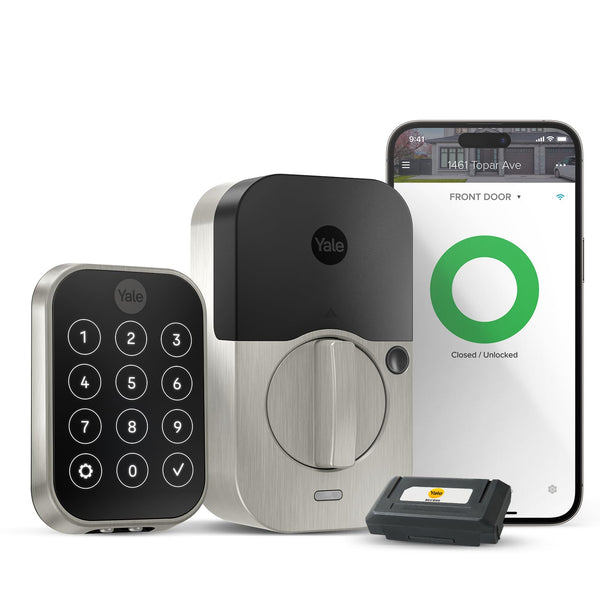 Yale Assure Lock 2 Deadbolt, Satin Nickel Smart Keyless Entry Door Lock with Wi-Fi Connected Keypad for Code Entry and Remote Access, YRD450-WF1-619