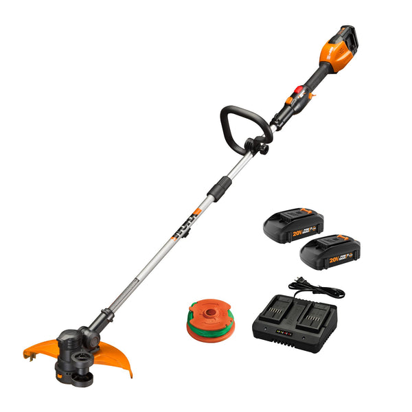 Worx String Trimmer Cordless, Edger 40V Power Share Weed Trimmer 13" (2 Batteries & Charger Included) WG184