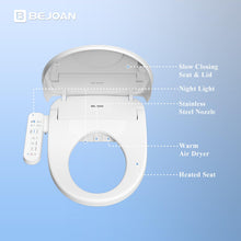 Bejoan Z1 Bidet Toilet Seat, Bidet Attachment for Toilet Warm Water, Elongated Heated Toilet Seat with Quite Close, Electric Smart Bidet with Air Dryer, Customizable Washing Modes for Ultimate Comfort