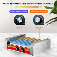 1670W Commercial Hot Dog Rollers,11 Rollers 30 Hotdog Roller Grill,Stainless Steel Hot Dog Machine With Dust Cover,Hot Dog Roller Machine With Dual Temp Control And Led Light/Detachable Drip Tray