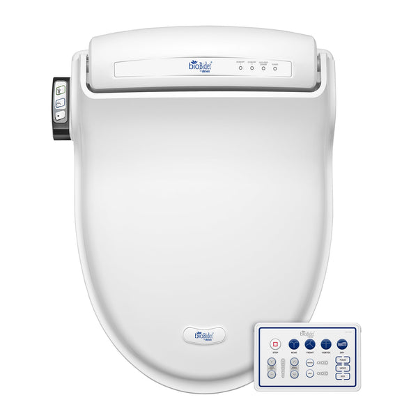 Bio Bidet BB1000 Electric Bidet Toilet Seat, Warm Water with Air Dryer, Heated Seat with Slow Close Lid, Remote Control, Elongated White