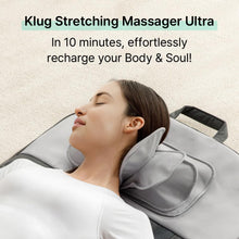 Klug Stretching Massager Ultra, Effortless auto-Stretching Mat, Ease Back & Neck Pain with 3 Intensity Levels 7 Exceptional Programs, 2 Levels of Heat Function, Foldable & Portable Design