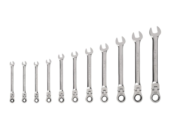 TEKTON Flex Head 12-Point Ratcheting Combination Wrench Set, 11-Piece (1/4-3/4 in.) | WRC95000