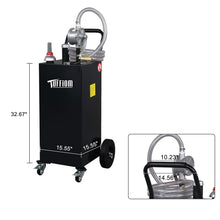 TUFFIOM 35 Gallon Fuel Gas Caddy w/Wheels & Manual Siphon Pump, Portable Diesel Fuel Transfer Storage Tank w/11.9ft Hose, Gasoline Can Container for ATV Car Mowers Tractor Boat Motorcycle