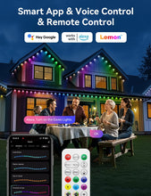 lemonmemory Permanent Outdoor Light-240ft with 176 LED IC+RGB and Warm White Eave Lights, App Control, Endless Themes for Christmas Lights, Works Work with Remote, Alexa, Google Assistant, White