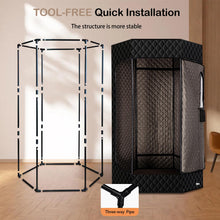 PEEKO Portable Sauna for Home, Full Size Personal XL 6'3'' Hexagon Steam Sauna Tent with 4L 1500W Steamer, Pocketed Foldable Chair, Customized Sweat Mat and Remote Control