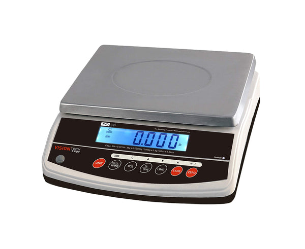 VisionTechShop TVD-6 Digital Bench and Counter Scale, Lb/Oz/Kg/g Switchable, 6lb Capacity, 0.001lb Readability, Counting and Percentage Mode, Single Display, NTEP Legal for Trade, CC# : 20-032