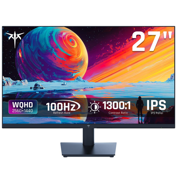 KTC 27 Inch QHD(2560 * 1440) 100Hz Computer Monitor - IPS Panel, Anti-Blue Light Screen, 100% High Color Gamut, 123% sRGB, Support FreeSync and GSync, PC Monitor for Casual Gaming and Working