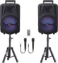 QFX PBX-800TWS 8-Inch TWS Bluetooth Stereo PA System with 2 8