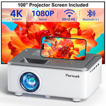 5G WIFI Bluetooth Projector with 100