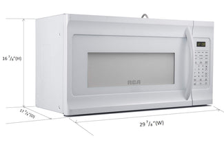 RCA RMW1630-WHITE RMW1630 1.6 Cu Ft White Over-The-Range Microwave Oven