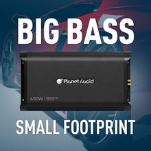 Planet Audio MB600.2D 2 Channel Class D Car Amplifier - 600 Watts, 2 Ohm Stable, Digital, Full Range, Mosfet Power Supply, Great for Speakers and Subwoofers