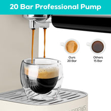 CASABREWS Espresso Machine 20 Bar, Stainless Steel Coffee Maker with Steam Milk Frother, Espresso Coffee Machine Cappuccino Latte Machine with 49oz Removable Water Tank, Creamy