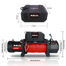 X-BULL Winch 10000 lb. Load Capacity Electric Winch Kit 12V Synthetic Rope,Waterproof Electric Winch with Hawse Fairlead, with Wireless Handheld Remote and Corded Control Recovery