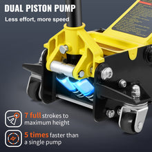 VEVOR 3 Ton Low Profile, Heavy-Duty Steel Racing Floor Jack with Dual Pistons Quick Lift Pump, Lifting Range 3.35