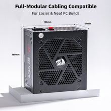 Redragon PSU017 80+ Platinum 1000 Watt ATX 3.0 & PCIe 5.0 Fully Modular Gaming Power Supply, 80 Plus Certified, 100% Japanese Capacitors & Low Noise Smart-ECO Fan, Fully Modular w/12VHPWR Cable