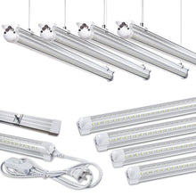 Skymoatled 8Pack 8FT LED Shop Light Garage Light,100W 6000K White Light 15000LM Super Bright,Hanging/Surface Mount,Linkable T8 LED Tube Lights for Garage,Warehouse, Workshop,Plug and Play