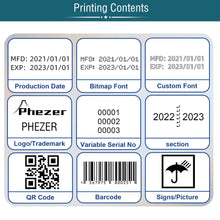 Phezer P15 Handheld Inkjet Printer for Flat Surface 0.5 Inch Nozzle for QRCode Barcode Production Date Time Logo Batch Number Print On Glass Bag Carton Box Wood Cloth Plastic Cable (25 Languages)