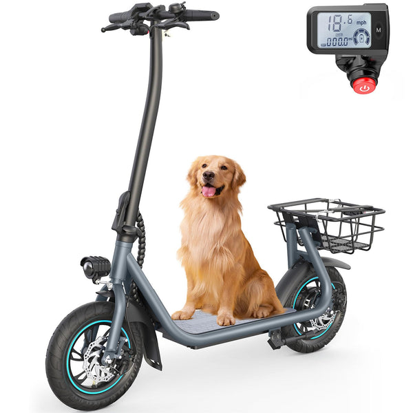 URBANMAX X2 Electric Scooter for Adults with Basket, 12" Adult Electric Scooters for Teens with Max 20 Miles & 18.6MPH Power by 550W, Foldable Electric Scooter for Commuting-Blue