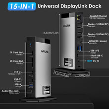 WAVLINK USB C Docking Station with 3 HDMI, 15 in 1 Laptop Dock Triple Monitor 4K+Dual 2K, 100W Charging for M1 M2 M3 Mac and Windows, 5 USB Ports, 2DP, 1Gbps Ethernet Port, Audio/Mic, SD/TF