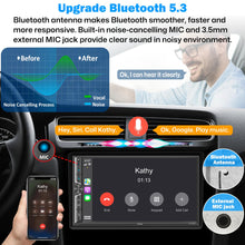 [Upgrade Wireless] Double Din Car Radio with Wireless Apple CarPlay and Android Auto, Bluetooth 5.3 Car Play, Mirror Link, 7