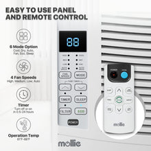 mollie 6000 BTU Window Air Conditioner, ac window unit with Washable Filter, Remote, Dehumidifier, Fan, Cools Up to 250 Square Feet, 115V/60Hz