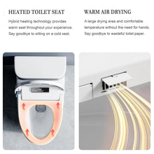 XCQQ Bidet Toilet Seat Elongated, Bidet with Warm Water and Air Dryer, Heated Toilet Seat, Multiple Spray Modes for Family Members, Self Cleaning Nozzle, Night Light, Remote Control