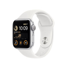 Apple Watch SE (2nd Gen) [GPS 40mm] Smart Watch w/Silver Aluminum Case & White Sport Band - M/L. Fitness & Sleep Tracker, Crash Detection, Heart Rate Monitor, Retina Display, Water Resistant