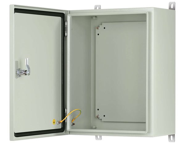 KWONONG Metal Enclosure, IP65 Waterproof Electrical Box for Indoor and Outdoor Projects, Includes Mounting Plate and Wall Bracket 450×350×200mm (18"×14"×8")