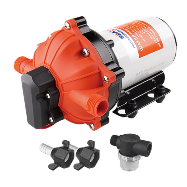 SEAFLO 55-Series Diaphragm Pump - 12V DC, 5.5 GPM, 60 PSI with Heavy Duty Pressure Switch | Self-Priming, Quiet Operation, 4-Year Warranty | Ideal for RV, Marine, and Off-Grid Water System