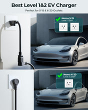 Ecogenix Level 1 & Level 2 EV Charger for Tesla Mobile Charging (16A, 110V-240V, NEMA 5-15 & NEMA 6-20 Plug) Adjustable Current with 21ft Cable, for Tesla Model Y/3/X/S/Cybertruck, Tesla Accessories