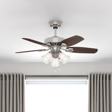 Hunter Fan Company 52106 Hunter Builder Indoor Ceiling Fan with LED Light and Pull Chain Control, 42-inch, Brushed Nickel Finish