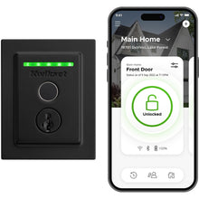 Kwikset Halo Touch Fingerprint Wi-Fi Smart Lock, Keyless Entry Door Low Profile Deadbolt, Geofence Auto-Unlock, Grade AAA Certified, No Hub Easy Install, Matte Black Lifetime Finish Warranty, Square