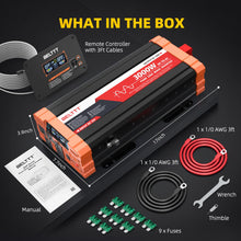 BELTTT 3000W Pure Sine Wave Inverter 12V DC to 120V AC for RV, Truck, Off-Grid, Home, Solar Car Power Inverter with Dual AC, 20A Socket, 5V 2.1A USB, Hardwire Port, Remote Controller 23Ft Cable