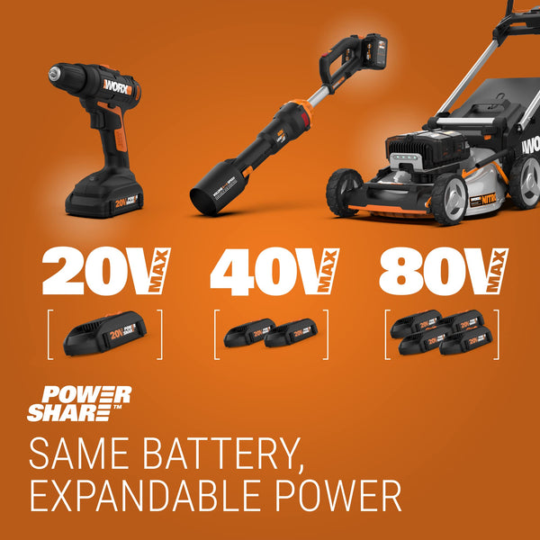 Worx 20V JawSaw Cordless Chainsaw Power Share - WG320 (Battery & Charger Included)