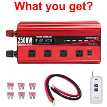 Cantonape 2500W Power Inverter 12V to 110V DC to AC with LCD Display, Remote Controller 4 x AC Outlets and 4 x 3.1A USB Car Adapter for Car Truck Boat RV Solar System