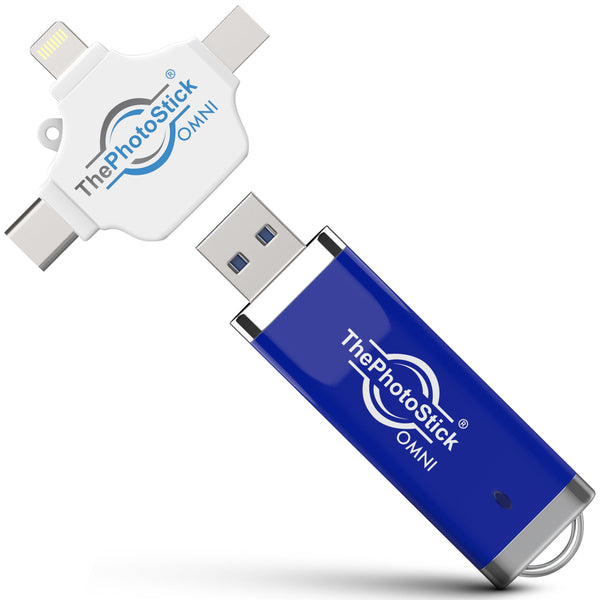 ThePhotoStick® Omni 256GB - Secure Photo & Video Backup and Transfer | Digital File Organization | USB & Multiport Connection for Phones, Tablets and Computers | Portable Memory | External Storage