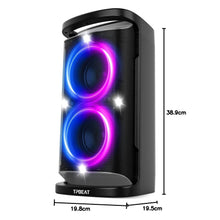 QxbJoy Portable Bluetooth Party Speaker: 160W Peak Powerful Loud Sound Deep Bass Wireless Boombox Large Subwoofer 15 Hours Battery Life Fast Charging with Led Light Show for Outdoor Camping Backyard