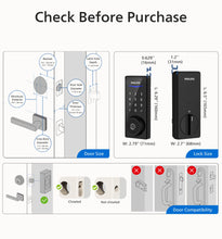 Philips Wi-Fi Smart Door Lock, Keyless Entry Door Lock with App Control,Fingerprint ID,Auto Lock,Keypad Deadbolt with Wi-Fi Bridge Adaptor,Smart Locks for Front Door-Matte Black