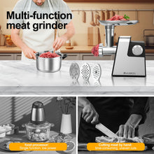 XFCNIKOU Electric Meat Grinder, Sausage Stuffer Maker, Heavy Duty Stainless Steel Meat Mincer 2800w Max With 2 Blades, 3 Plates, Sausage Tube And Kubbe Kit For Home Kitchen Use