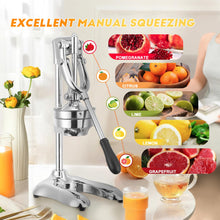 Moongiantgo Commercial Manual Juicer, Hand Press Citrus Juicer Extractor with 2 Reusable Fruit Bags, Easy To Clean, Fruit Squeezer Juicer Machine for Pomegranate Orange Lime Lemon