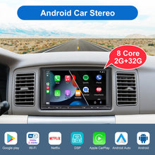 Android Double Din Car Stereo Radio Wireless CarPlay & Wireless Android Auto, 7in Touchscreen Head Unit with Dual Bluetooth, Split Screen, DSP, AHD Backup Camera, GPS/USB/AUX/SWC/AM/FM/RDS/Subwoofer