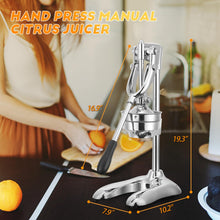 Moongiantgo Commercial Manual Juicer, Hand Press Citrus Juicer Extractor with 2 Reusable Fruit Bags, Easy To Clean, Fruit Squeezer Juicer Machine for Pomegranate Orange Lime Lemon