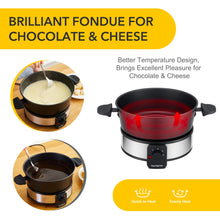 Befano Stainless Steel Fondue Pot with Temperature Control, Forks, Cups, and Rack, 2-Quart, Non-Stick, Perfect for Chocolate, Cheese, Caramel, Marshmallows, Great for Valentine's Day