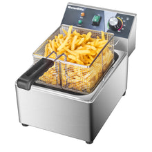 WaterElfo Deep Fryer With Basket 9L/9.5QT Home Use Small Deep Fryer 1800W Commercial Deep Fryers For Kitchens And Dining Rooms With Thermostat Stainless Steels 120V