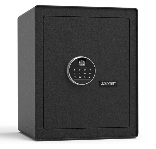 <1.8 Cu.Ft> Biometric Safe with Fingerprint Lock and Code,Strong Steel Digital Safe box with Removable Shelf for Document, Valuables and Guns in Home, Office or Hotel, 13.79"D x 13.79"W x 15.75"H