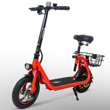 Phantomgogo Electric Scooter for Adults Foldable Scooter with Seat & Carry Basket E-Scooter with Brushless Motor 15MPH 265lbs Max Load E Mopeds for Adults Commuter (R1, Red)