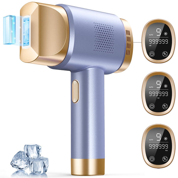 LUBEX Laser Hair Removal for Women and Men, Sapphire Ice-Cooling Painless & Long-Lasting Result, IPL Hair Removal Device for Body & Face at-Home Use, Blue