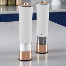 LEONYS Electric Pepper Grinder, 2Pcs Automatic Salt and Pepper Grinders Set Adjustable Spice Mills Peppercorn Grinder Battery Operated for Kitchen