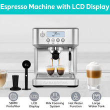 CASABREWS Espresso Machine with LCD Display, Powerful Milk Frother and Customizable Brewing Temperature, Provides Barista-Level Lattes and Cappuccinos